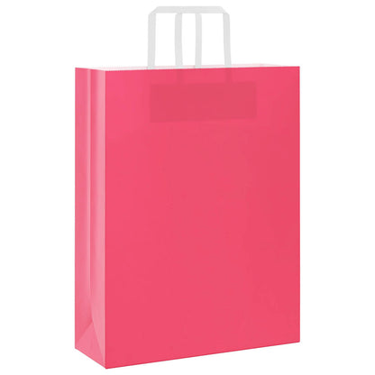 vidaXL Paper Bags 250 pcs with Handles Pink 32x12x42 cm 3