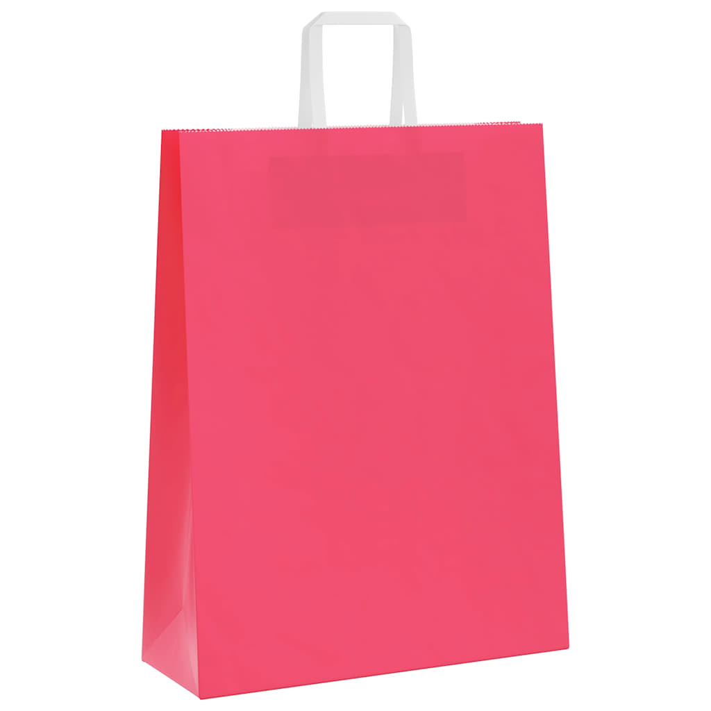 vidaXL Paper Bags 250 pcs with Handles Pink 32x12x42 cm 4