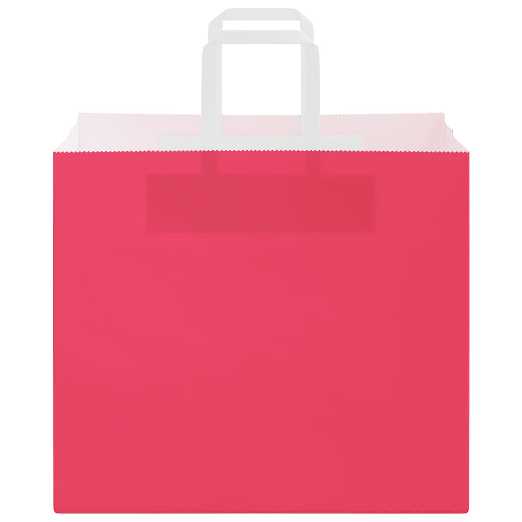 vidaXL Paper Bags 250 pcs with Handles Pink 32x22x28 cm 5