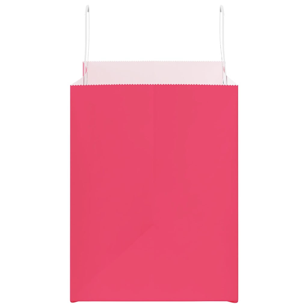 vidaXL Paper Bags 250 pcs with Handles Pink 32x22x28 cm 6