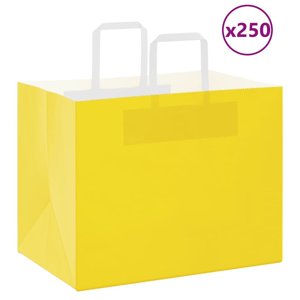 Paper Bags with Handles 250 Depth 22 cm Yellow 24 cm