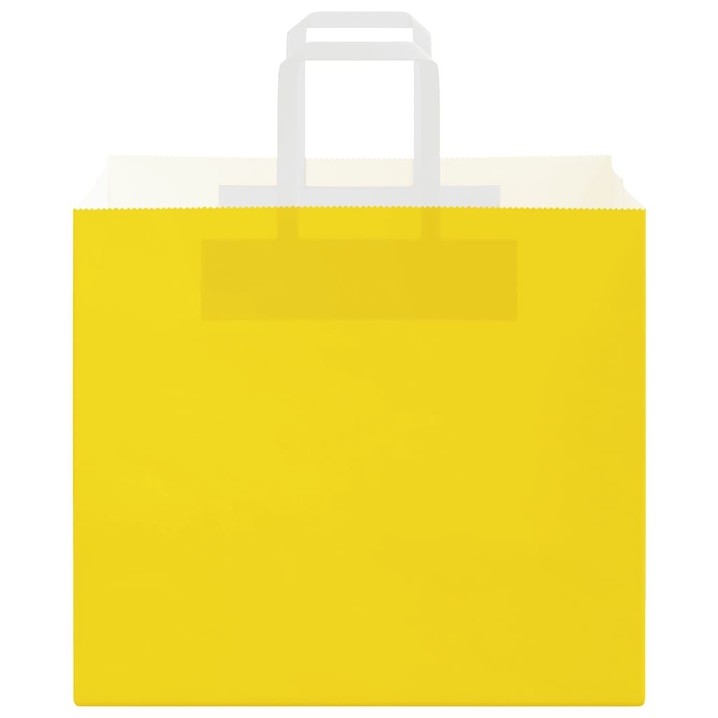 vidaXL Paper Bags 250 pcs with Handles Yellow 32x22x28 cm 4