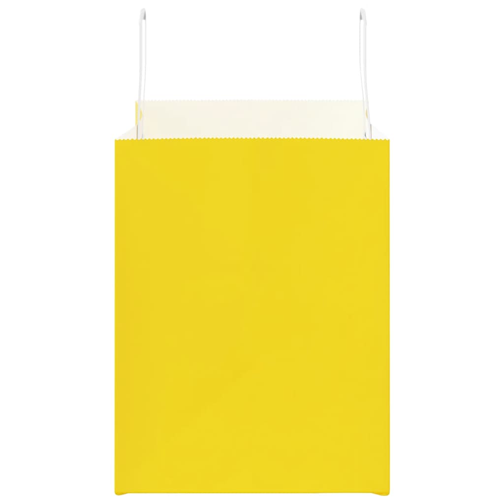 vidaXL Paper Bags 250 pcs with Handles Yellow 32x22x28 cm 6