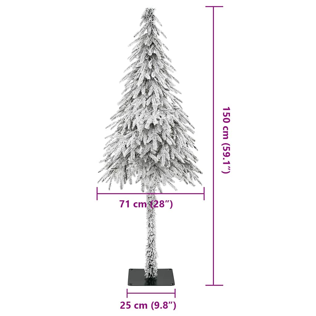 vidaXL Artificial Christmas Tree White 150 cm Polyethylene and Metal 6