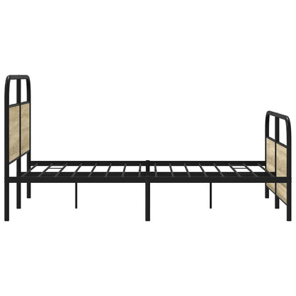 vidaXL Metal Bed Frame without Mattress Sonoma Oak 140x200 cm 5