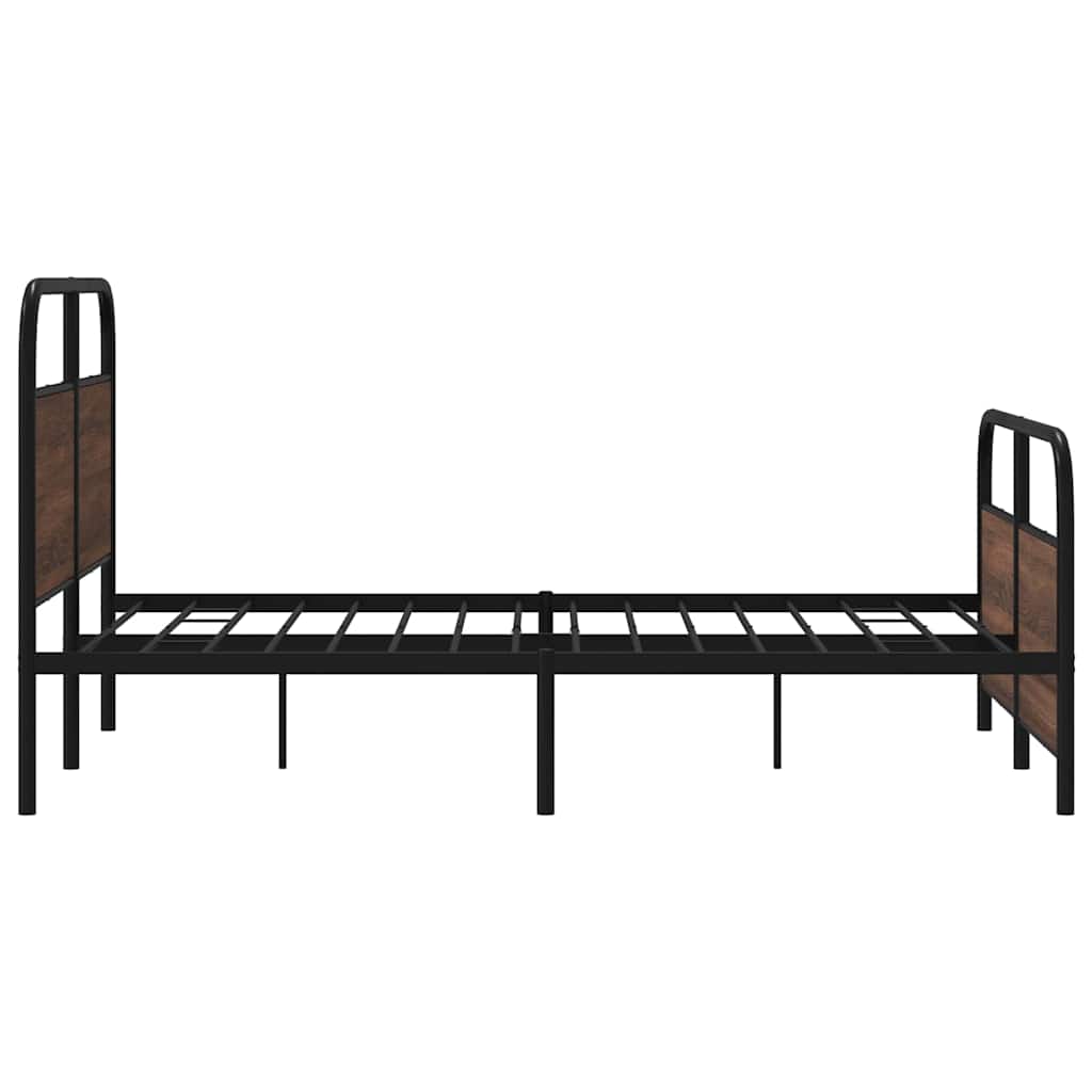 vidaXL Metal Bed Frame without Mattress Brown Oak 140x200 cm 6