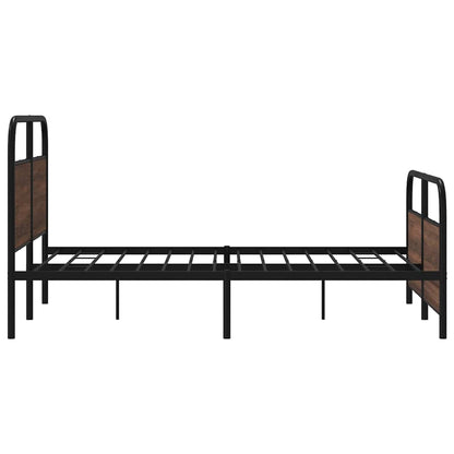 vidaXL Metal Bed Frame without Mattress Brown Oak 140x200 cm 6