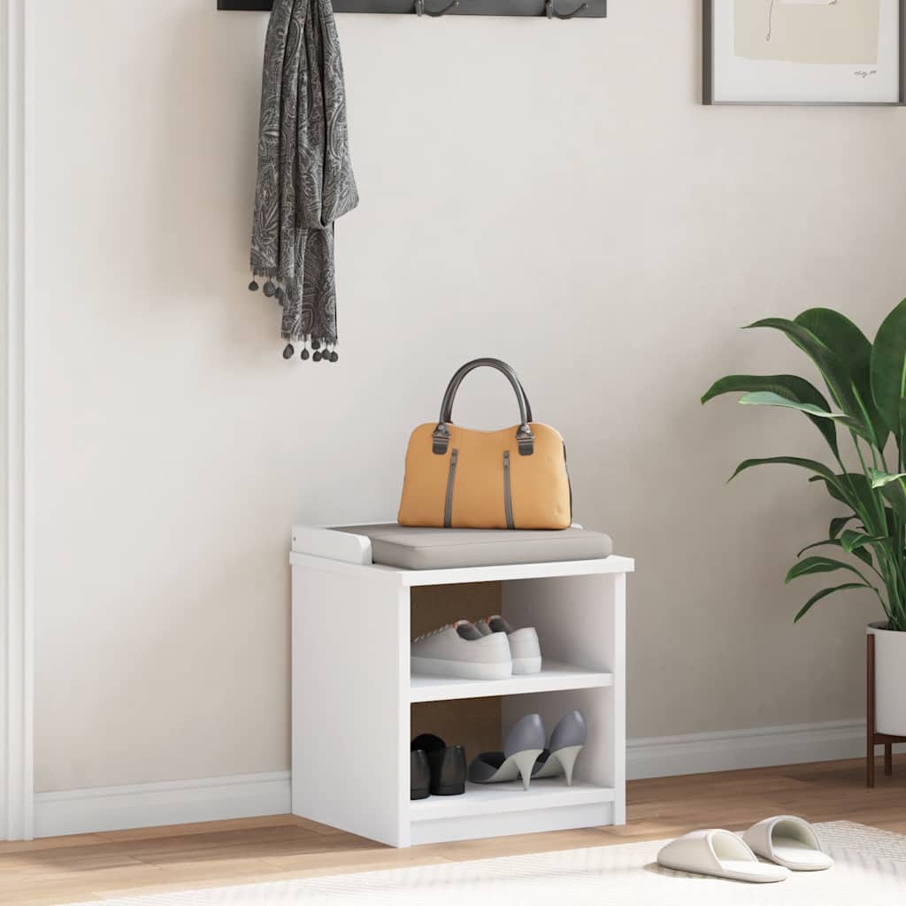 vidaXL Hallway Bench "SANDNES" White 45x40x50 cm Solid Wood Pine 3