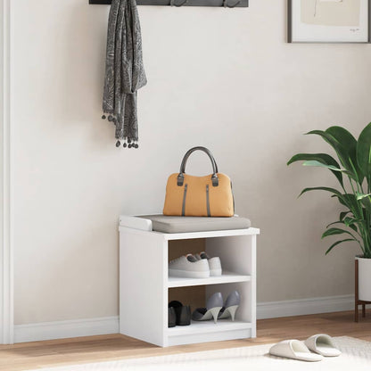 vidaXL Hallway Bench "SANDNES" White 45x40x50 cm Solid Wood Pine 3