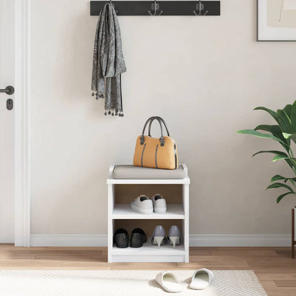 vidaXL Hallway Bench "SANDNES" White 45x40x50 cm Solid Wood Pine 4