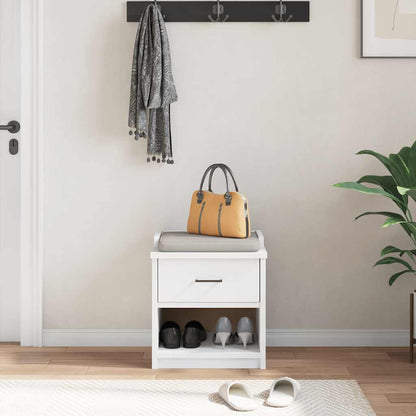 vidaXL Hallway Bench SANDNES White 45x40x50 cm Solid Wood Pine 4