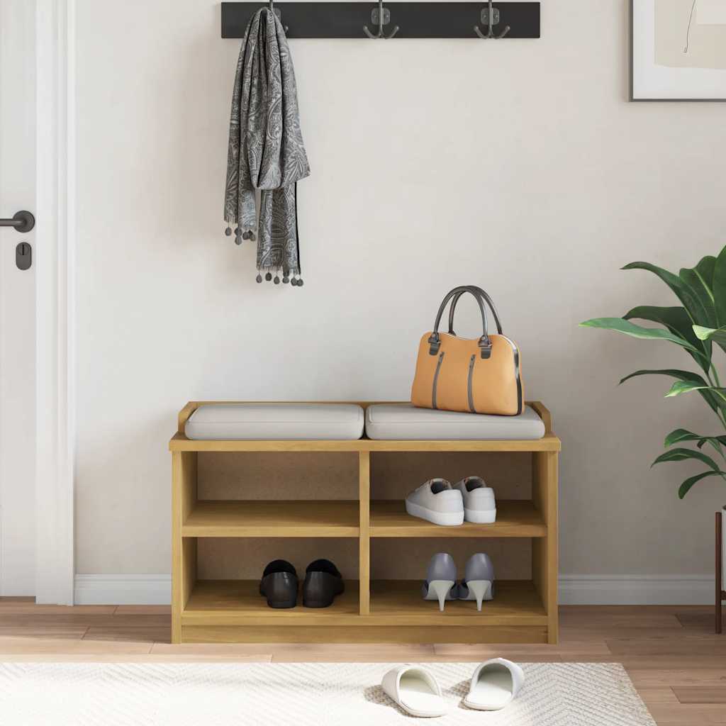vidaXL Hallway Bench SANDNES 87x40x50 cm Solid Wood Pine 3