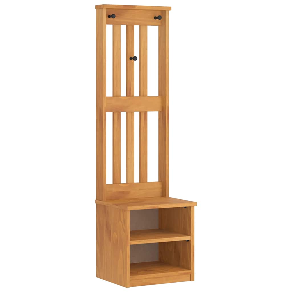 Hall Tree "SANDNES" 45x40x159,5 cm Solid Wood Pine Acacia finish