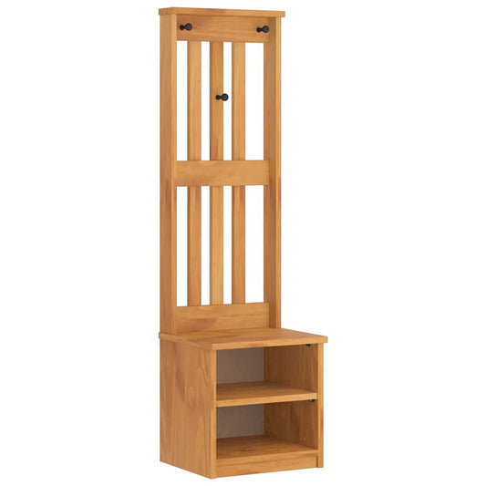 Hall Tree "SANDNES" 45x40x159,5 cm Solid Wood Pine Acacia finish