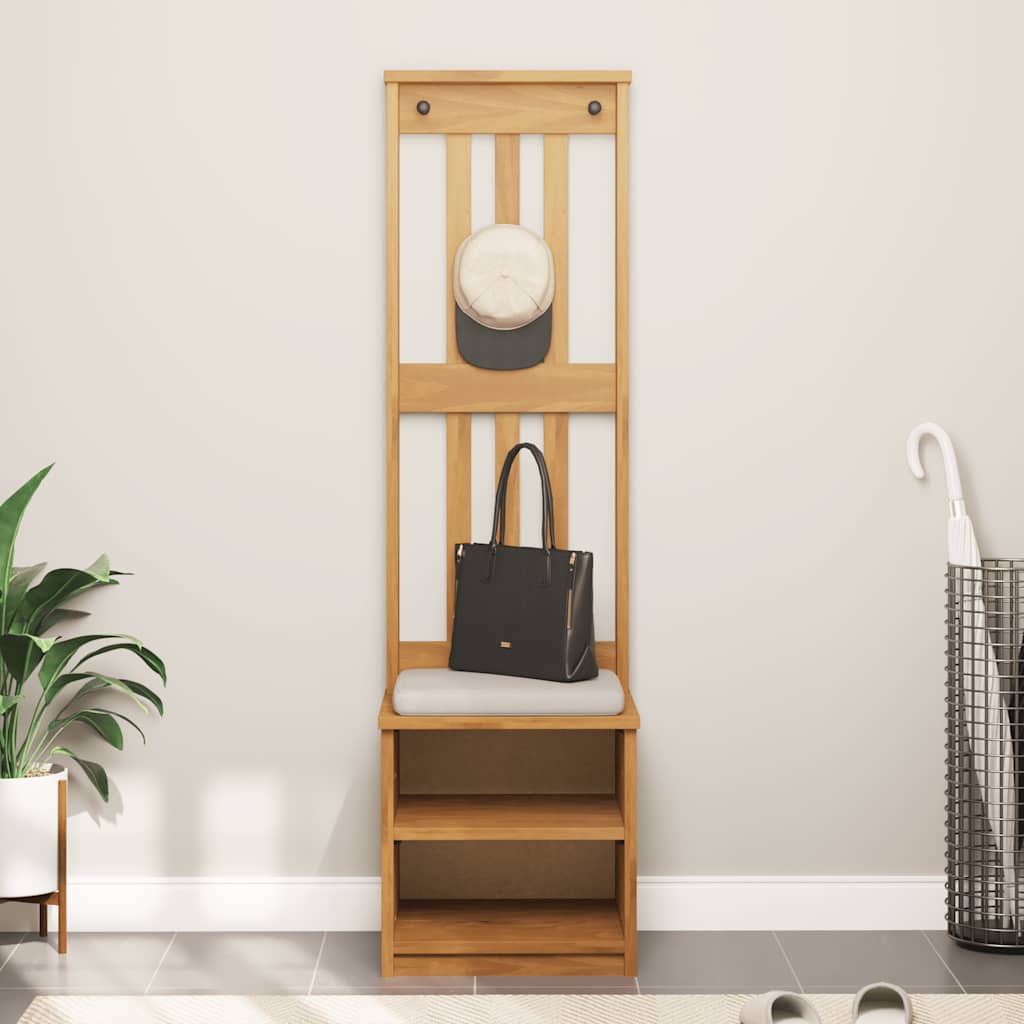 Hall Tree "SANDNES" 45x40x159,5 cm Solid Wood Pine Acacia finish