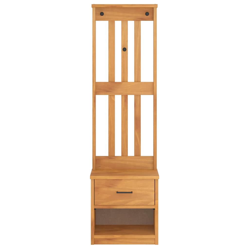 Hall Tree "SANDNES" 45x40x159,5 cm Solid Wood Pine Acacia finish