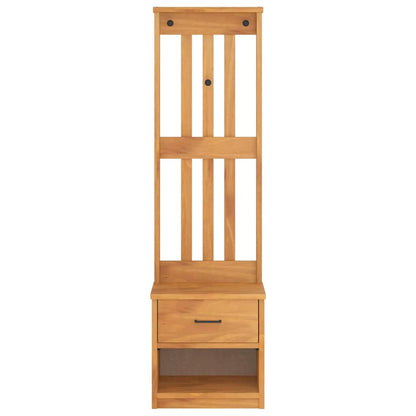 Hall Tree "SANDNES" 45x40x159,5 cm Solid Wood Pine Acacia finish