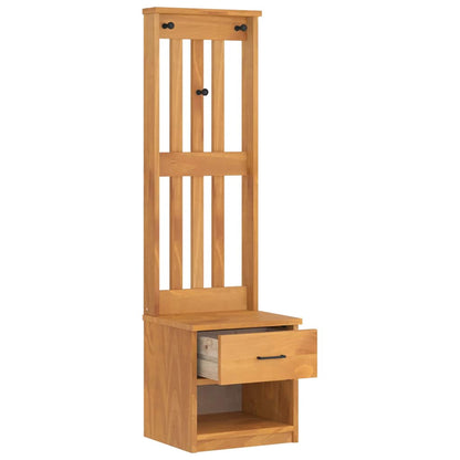 Hall Tree "SANDNES" 45x40x159,5 cm Solid Wood Pine Acacia finish