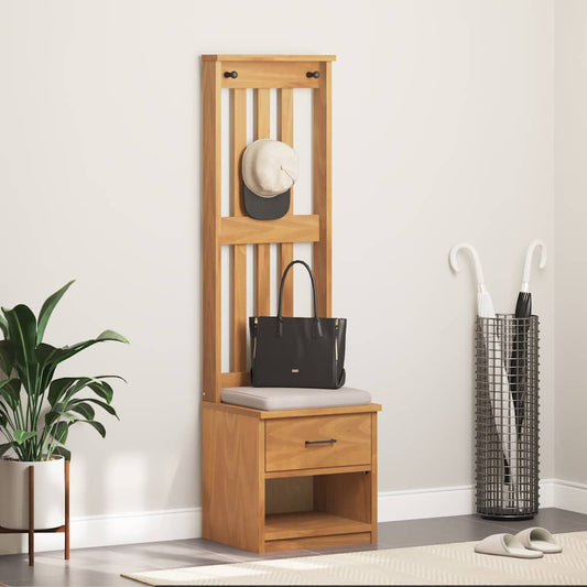 Hall Tree "SANDNES" 45x40x159,5 cm Solid Wood Pine Acacia finish