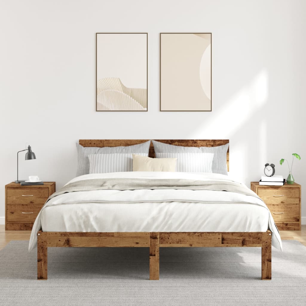 vidaXL Bedside Cabinets 2 pcs Old Wood 40x30x40 cm Engineered Wood 3