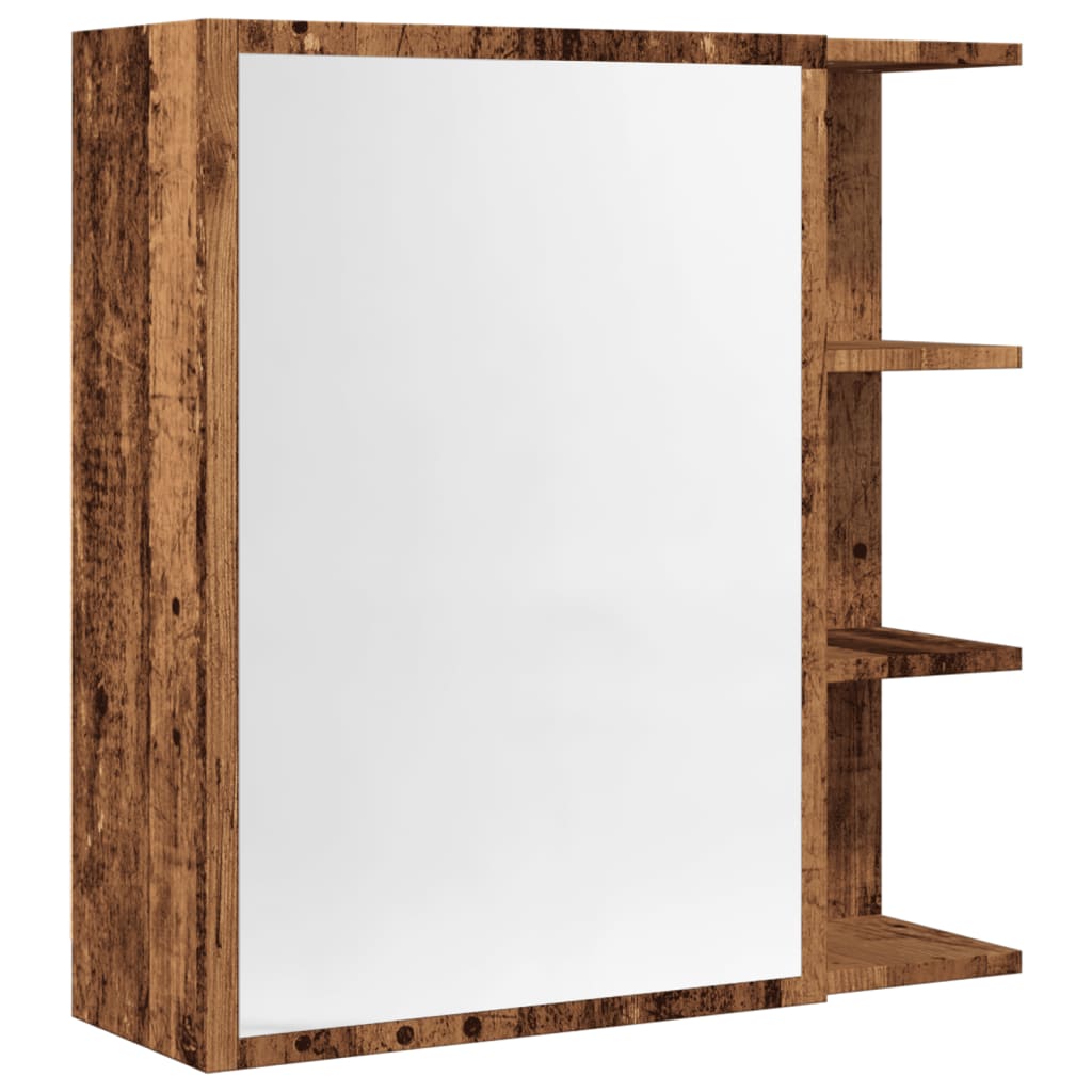 vidaXL Bathroom Mirror Cabinet Old Wood 62.5x20.5x64 cm Engineered Wood 2