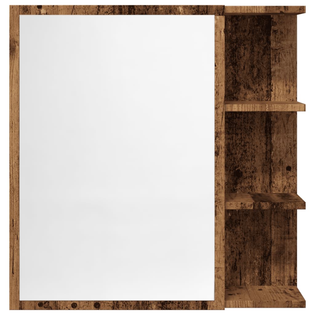 vidaXL Bathroom Mirror Cabinet Old Wood 62.5x20.5x64 cm Engineered Wood 4