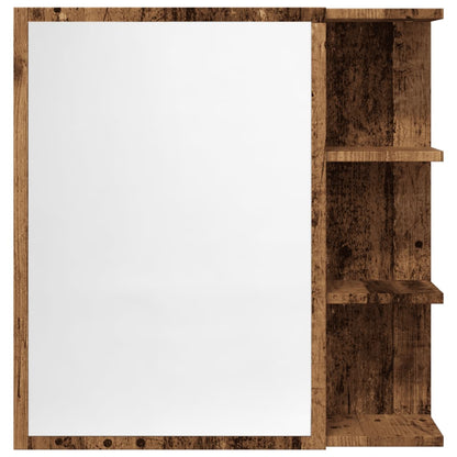 vidaXL Bathroom Mirror Cabinet Old Wood 62.5x20.5x64 cm Engineered Wood 4