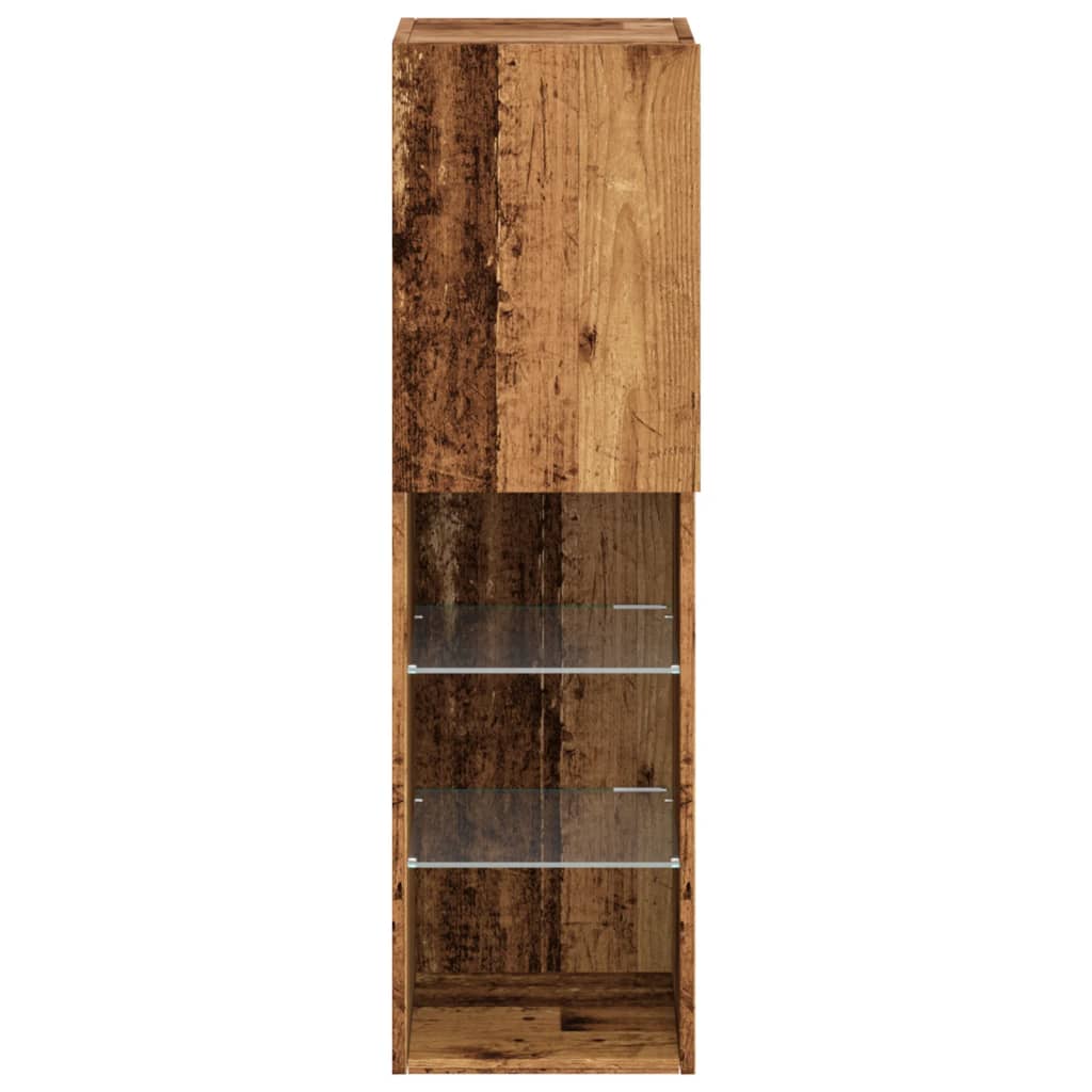 vidaXL TV Cabinet with LED Lights Old Wood 30.5x30x102 cm 6