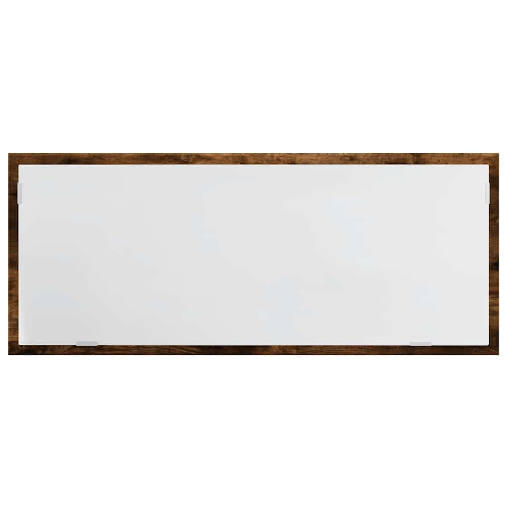 vidaXL LED Bathroom Mirror Smoked Oak 100x8.5x37 cm Engineered Wood 6
