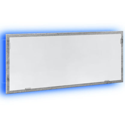 vidaXL LED Bathroom Mirror Grey Sonoma 100x8.5x37 cm Engineered Wood 3