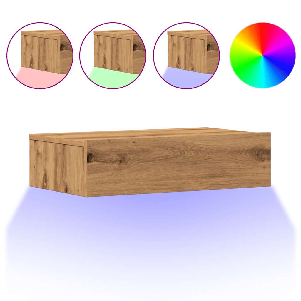 vidaXL TV Cabinets with LED Lights 2 pcs Artisan Oak 60x35x15.5 cm 2