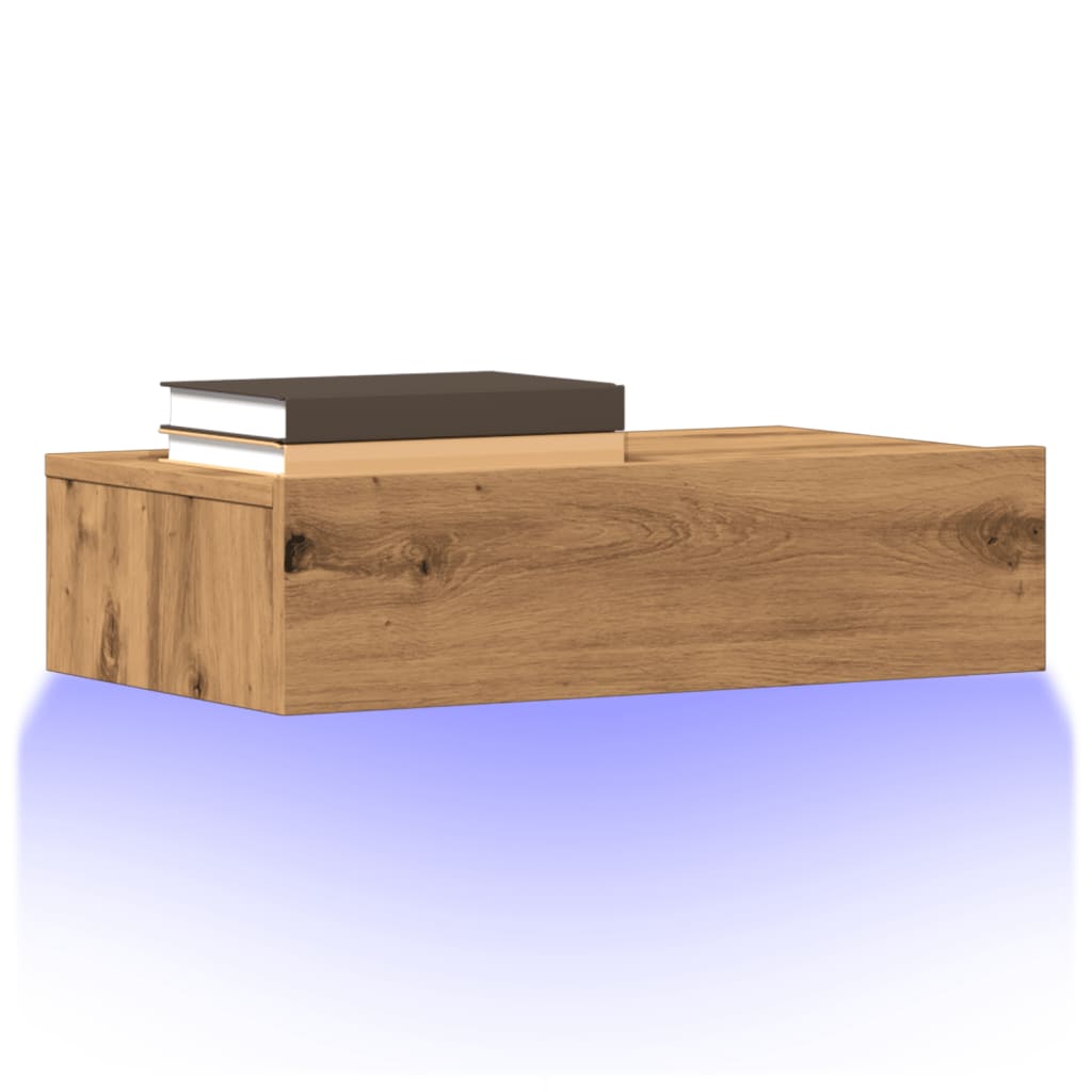 vidaXL TV Cabinets with LED Lights 2 pcs Artisan Oak 60x35x15.5 cm 1