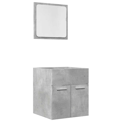 vidaXL 2 Piece Bathroom Furniture Set Concrete Grey Engineered Wood 2