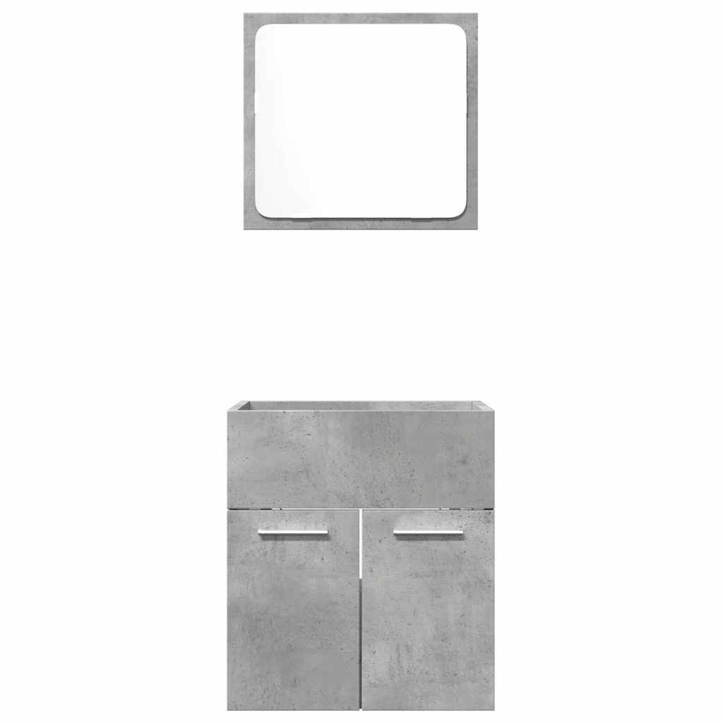 vidaXL 2 Piece Bathroom Furniture Set Concrete Grey Engineered Wood 4