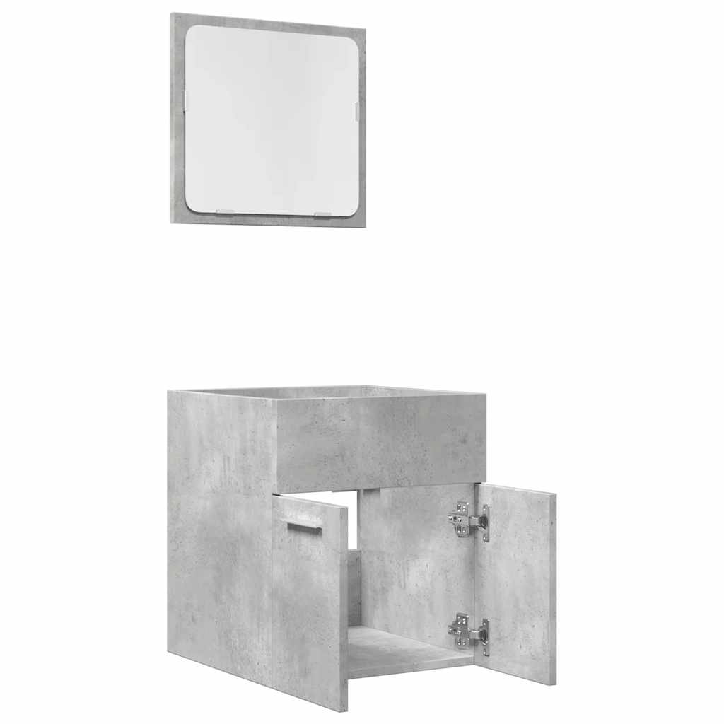 vidaXL 2 Piece Bathroom Furniture Set Concrete Grey Engineered Wood 5