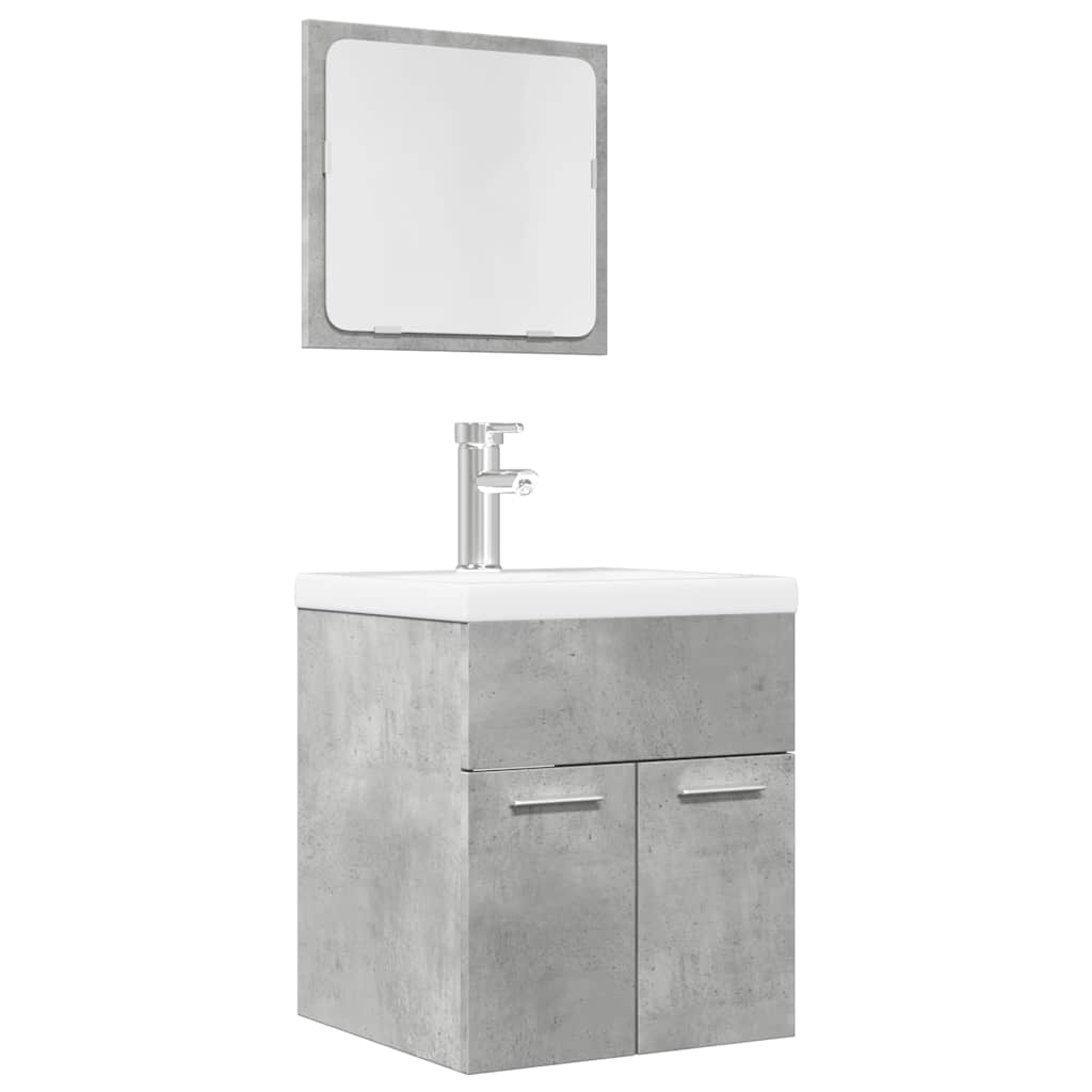 vidaXL 2 Piece Bathroom Furniture Set Concrete Grey Engineered Wood 1