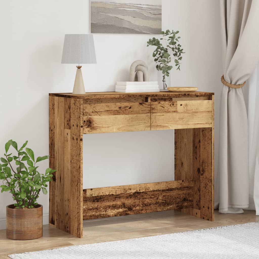 vidaXL Console Table Old Wood 89x41x76.5 cm Engineered Wood 3