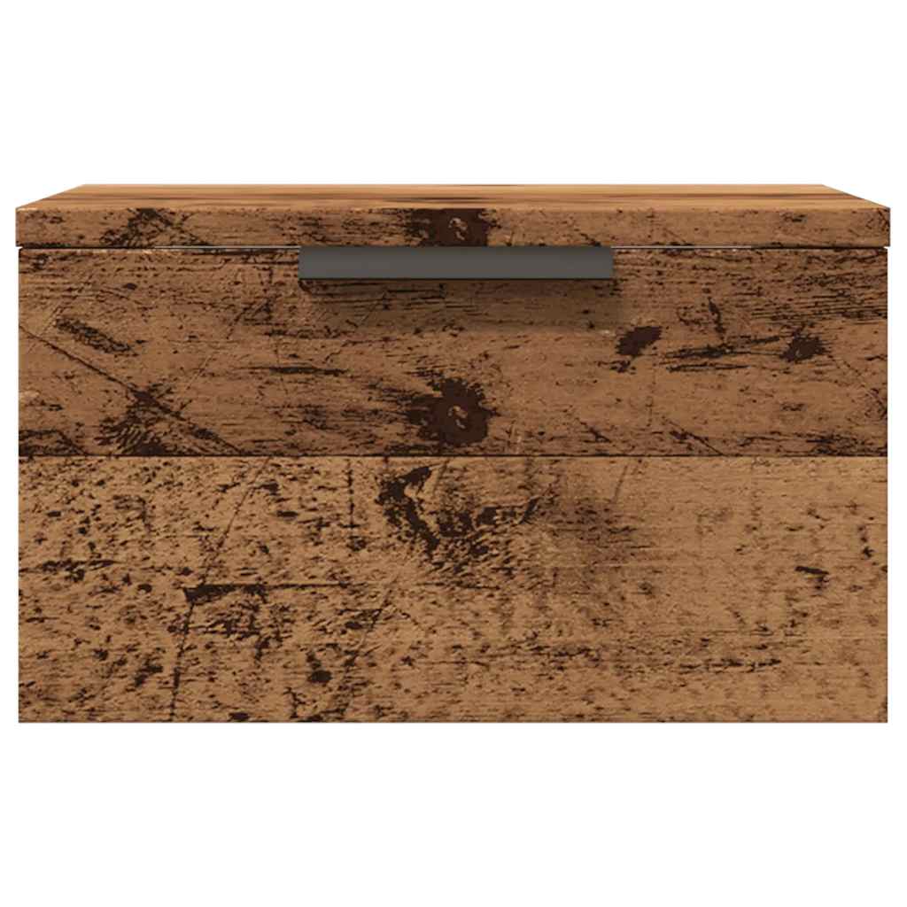 vidaXL Wall-mounted Bedside Cabinets 2 pcs Old Wood 34x30x20 cm 4