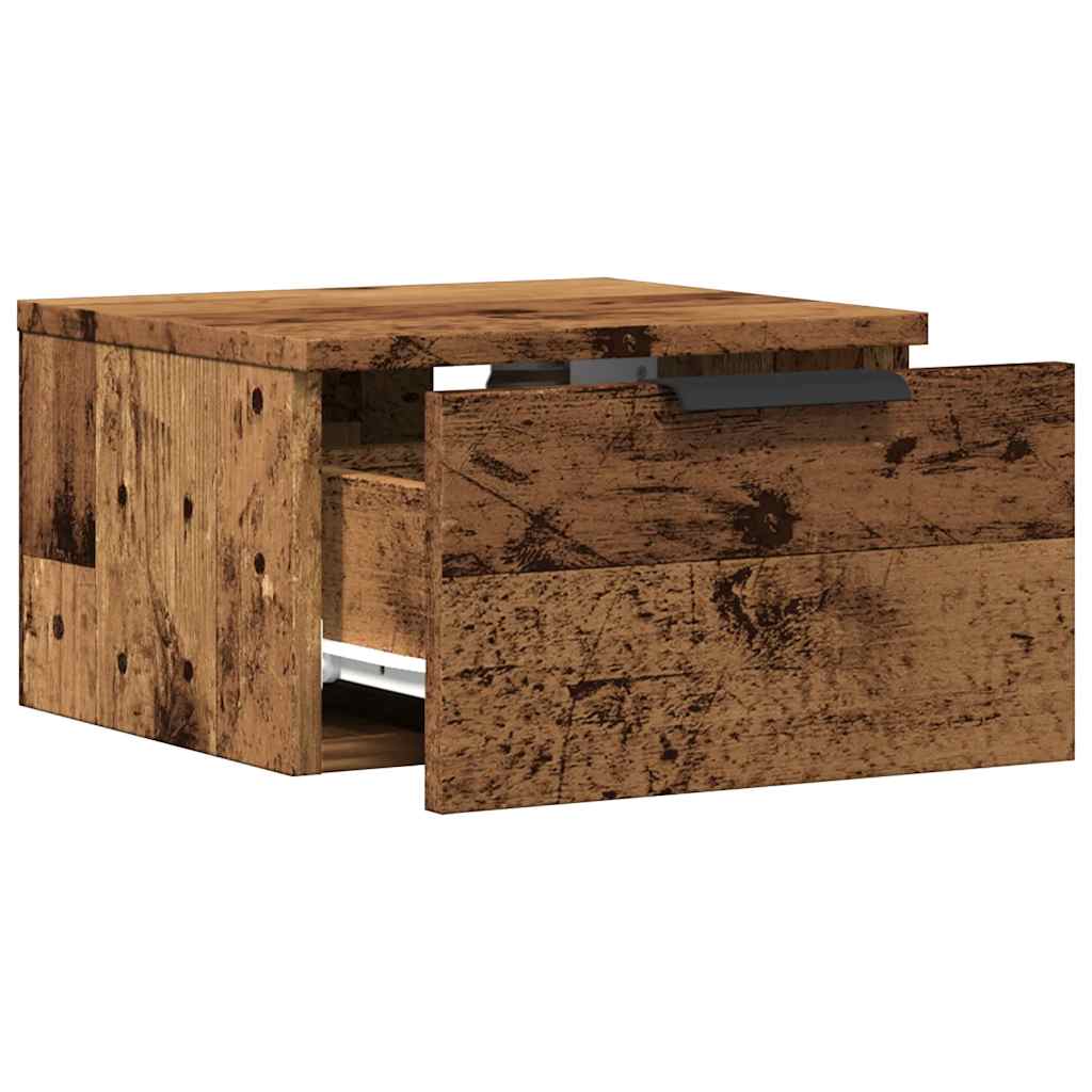 vidaXL Wall-mounted Bedside Cabinets 2 pcs Old Wood 34x30x20 cm 5