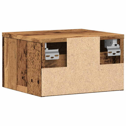 vidaXL Wall-mounted Bedside Cabinets 2 pcs Old Wood 34x30x20 cm 6