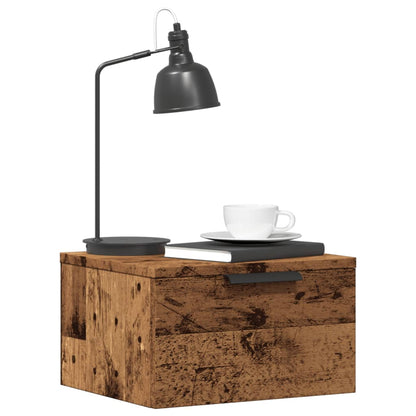 vidaXL Wall-mounted Bedside Cabinets 2 pcs Old Wood 34x30x20 cm 1