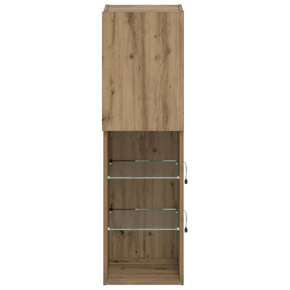 vidaXL TV Cabinet with LED Lights Artisian Oak 30.5x30x102 cm 6