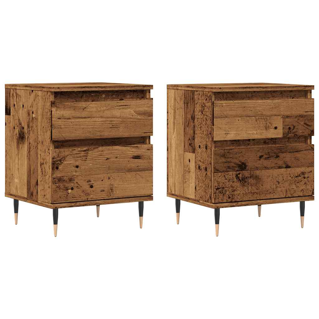 vidaXL Bedside Cabinets 2 pcs Old Wood 40x35x50 cm Engineered Wood 2