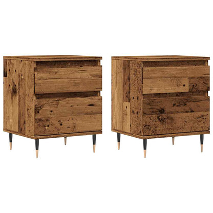 vidaXL Bedside Cabinets 2 pcs Old Wood 40x35x50 cm Engineered Wood 2