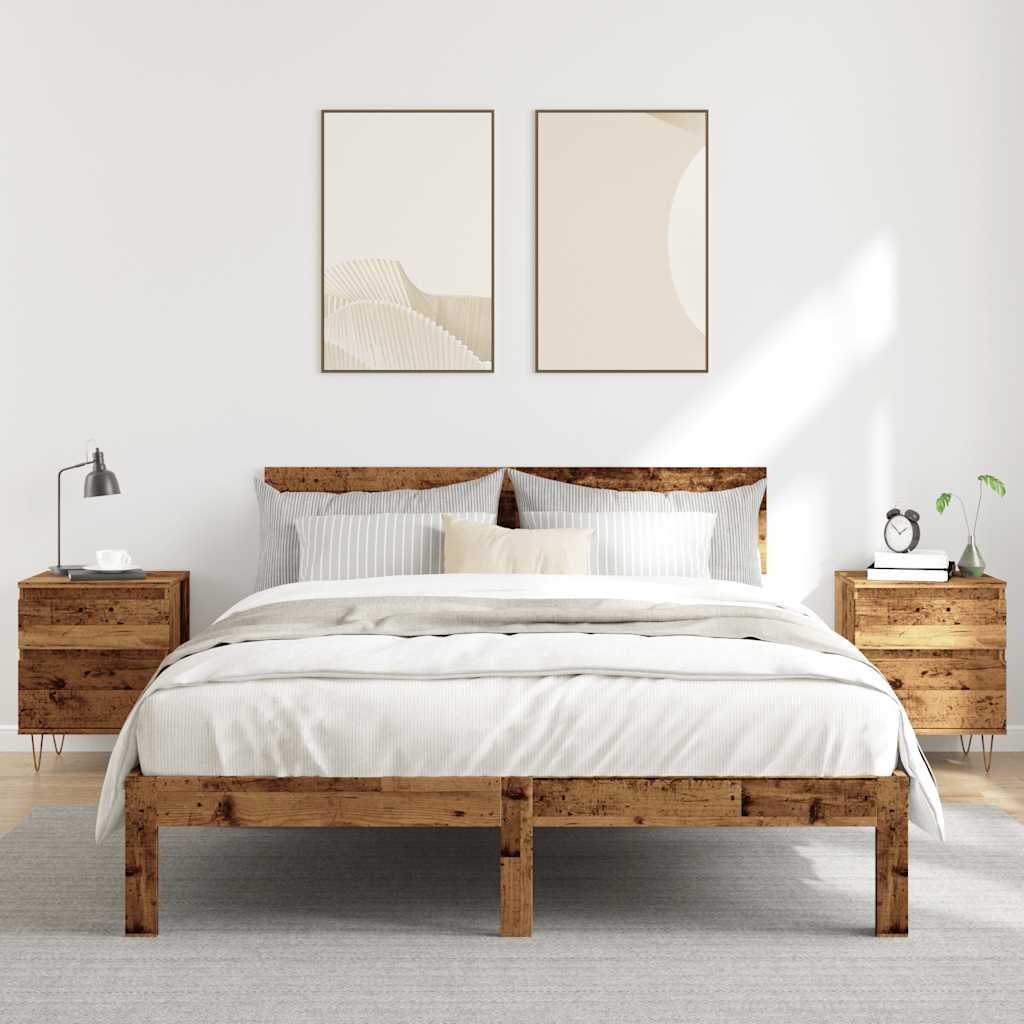vidaXL Bedside Cabinets 2 pcs Old Wood 40x35x50 cm Engineered Wood 3