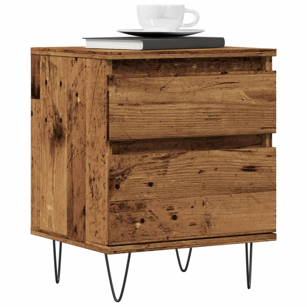 vidaXL Bedside Cabinets 2 pcs Old Wood 40x35x50 cm Engineered Wood 1