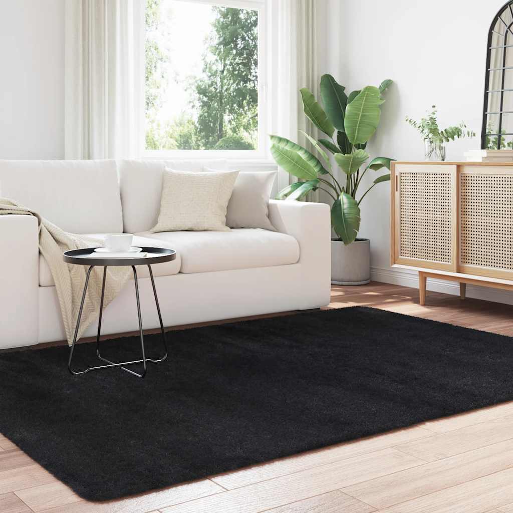 vidaXL Shaggy Rug High Pile NAVARRA Black 160x230 cm Polyester 3