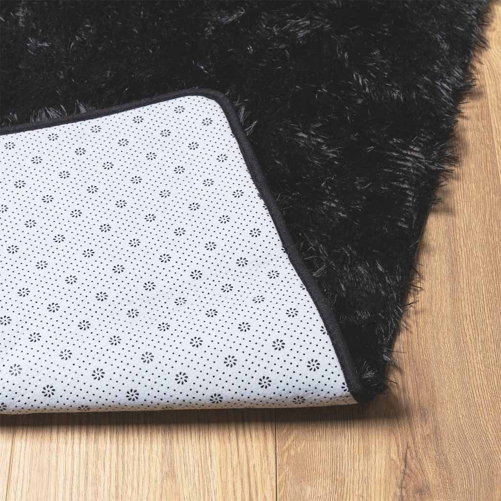 vidaXL Shaggy Rug High Pile NAVARRA Black 160x230 cm Polyester 6