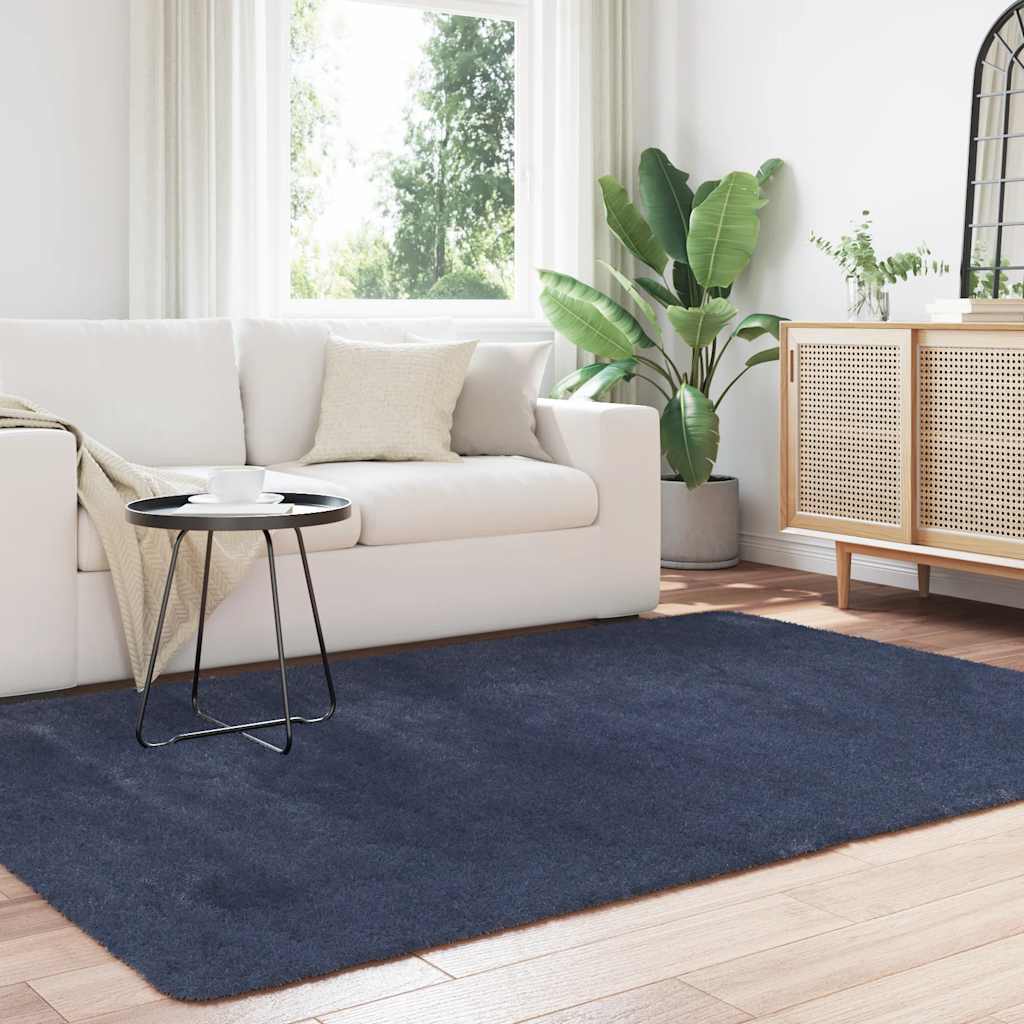 vidaXL Shaggy Rug High Pile NAVARRA Navy 160x230 cm Polyester 3