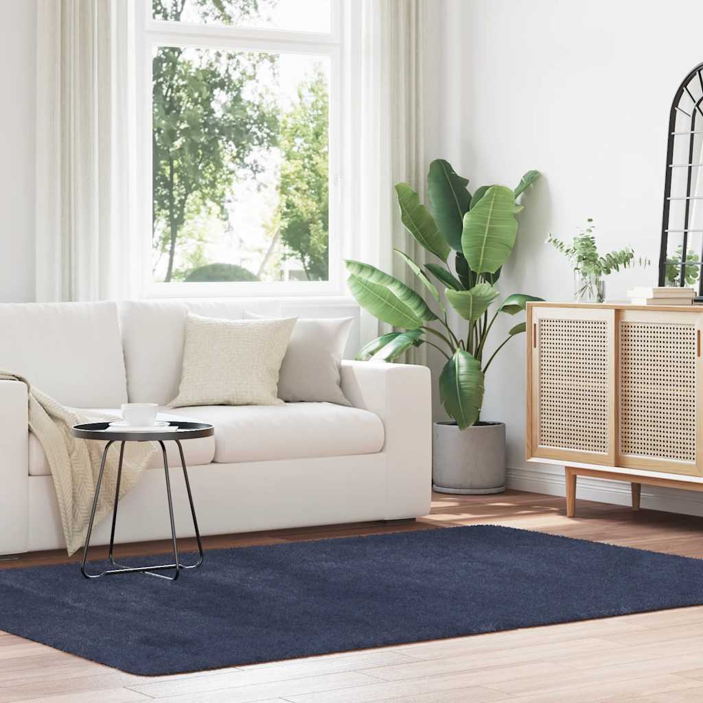 vidaXL Shaggy Rug High Pile NAVARRA Navy 160x230 cm Polyester 1